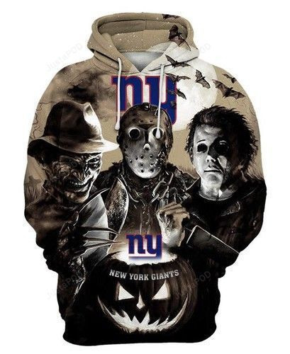 New York Giants Horror Icons 3D All Over Print Hoodie & Zip Hoodie