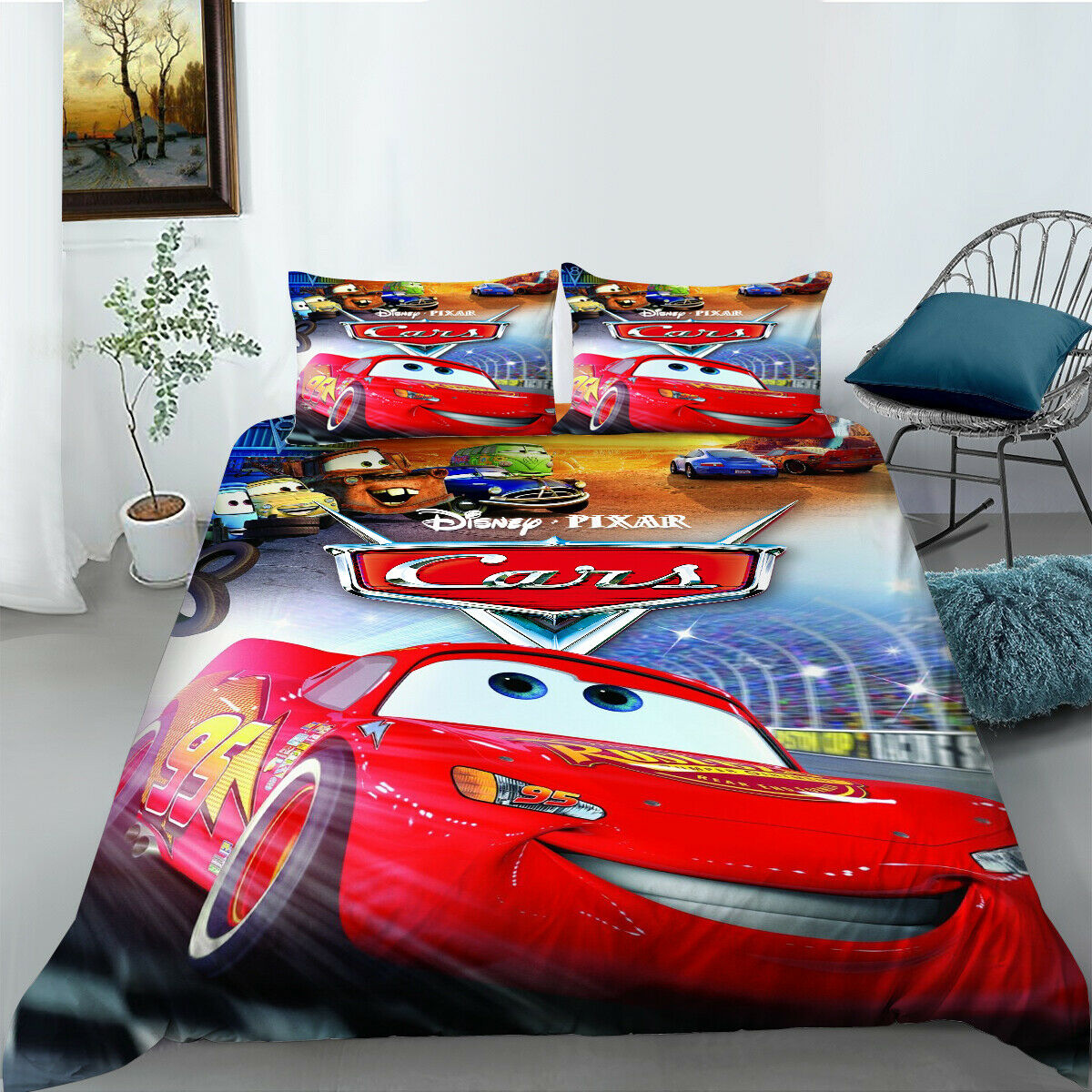 Cars Bedding Set DN Cars Lightning Mcqueen Piston Cup Duvet Covers