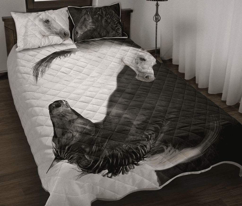 Horse Bedding Set Two Horses Melt Into Each Other Duvet Covers