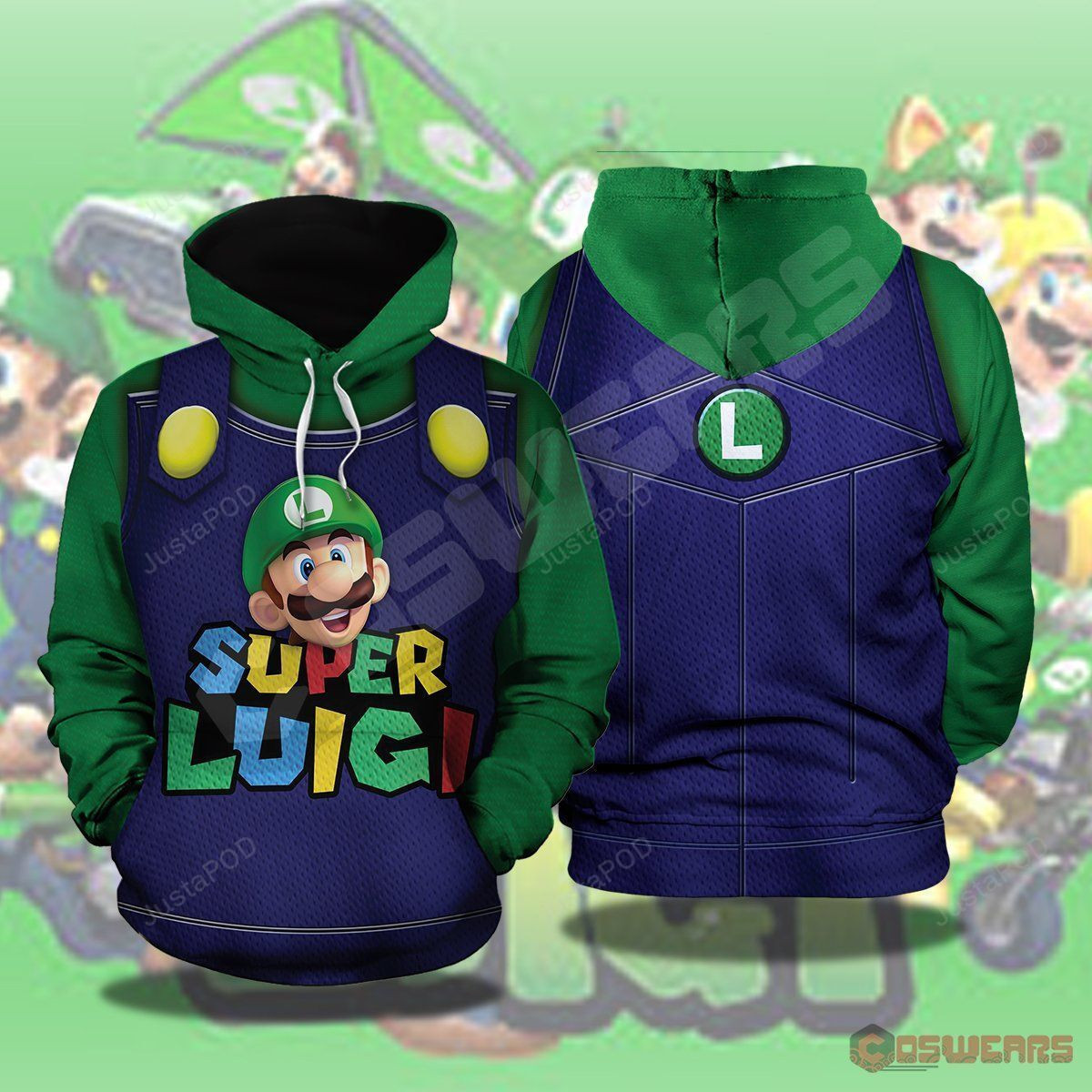 Super Mario Odyssey Luigi Inspired 3D All Over Print Hoodie & Zip Hoodie