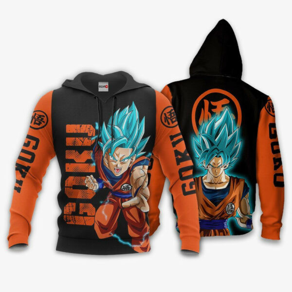Goku Blue Dragon Ball Z Anime 1k298 Cartoon Graphic Outfits Aop 3d Hoodie, Zip Hoodie 287
