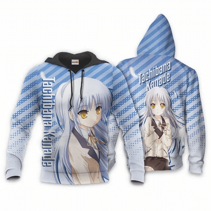 Angel Beats Tachibana Kanade 3d Hoodie Zip Hoodie