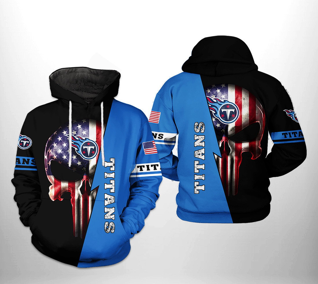 Tennessee Titans US Flag Skull Team 3D All Over Print Hoodie & Zip Hoodie