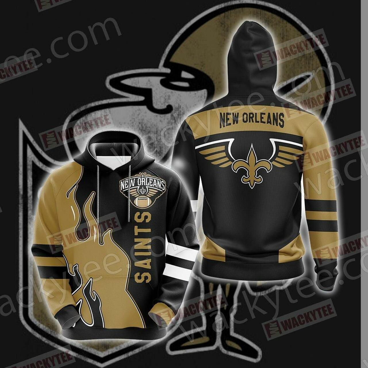 New Orleans Saints Logo 3D All Over Print Hoodie & Zip Hoodie