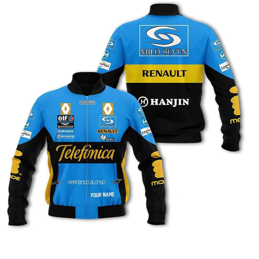 Personalized Renault F1 Team Racing Telefonica Bomber Jacket 889