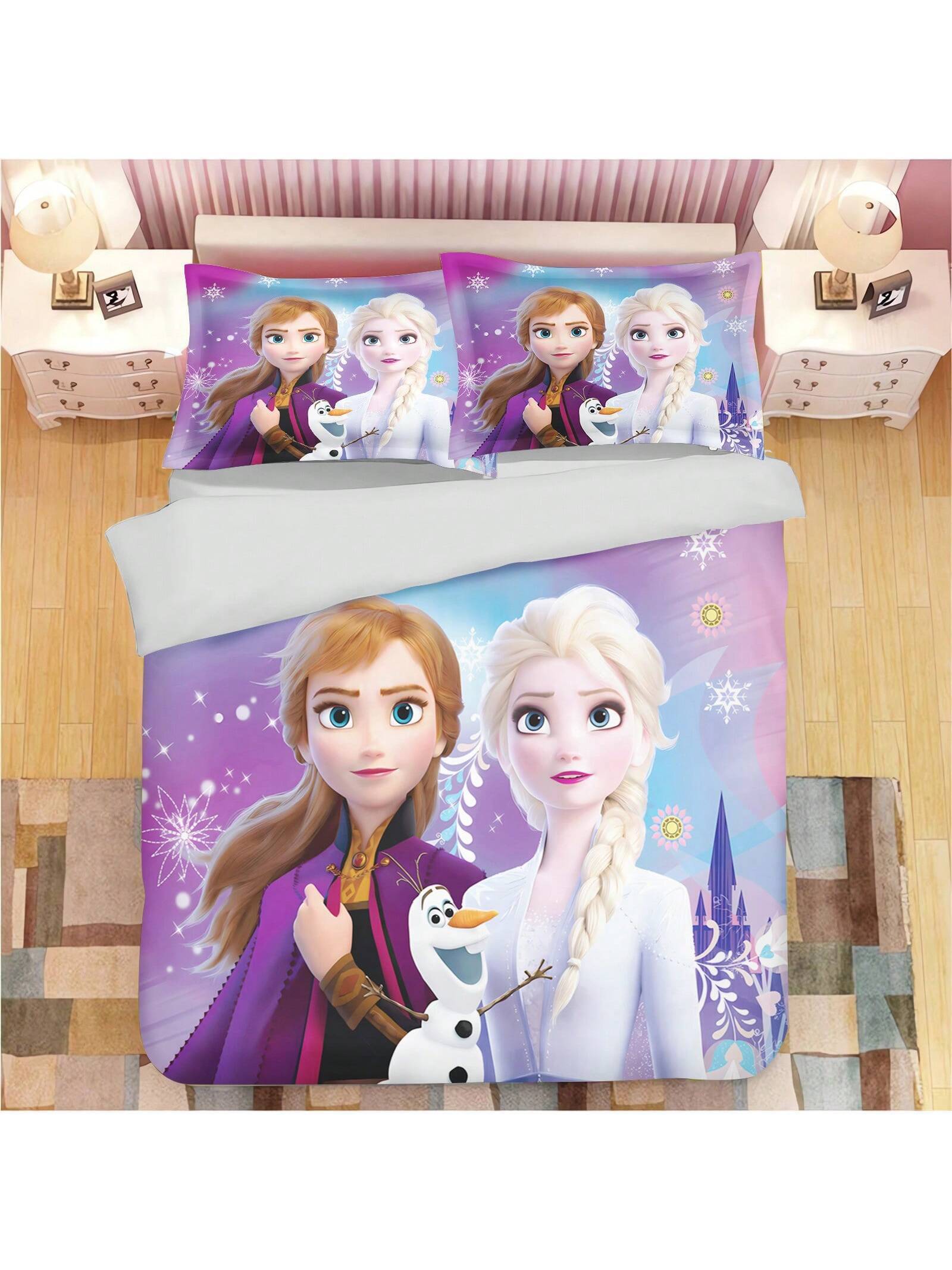 Frozen Bedding Set Sisters Elsa And Anna Graphic Duvet Covers