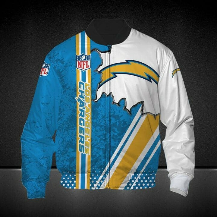 Los Angeles Chargers Blue White Bomber Jacket