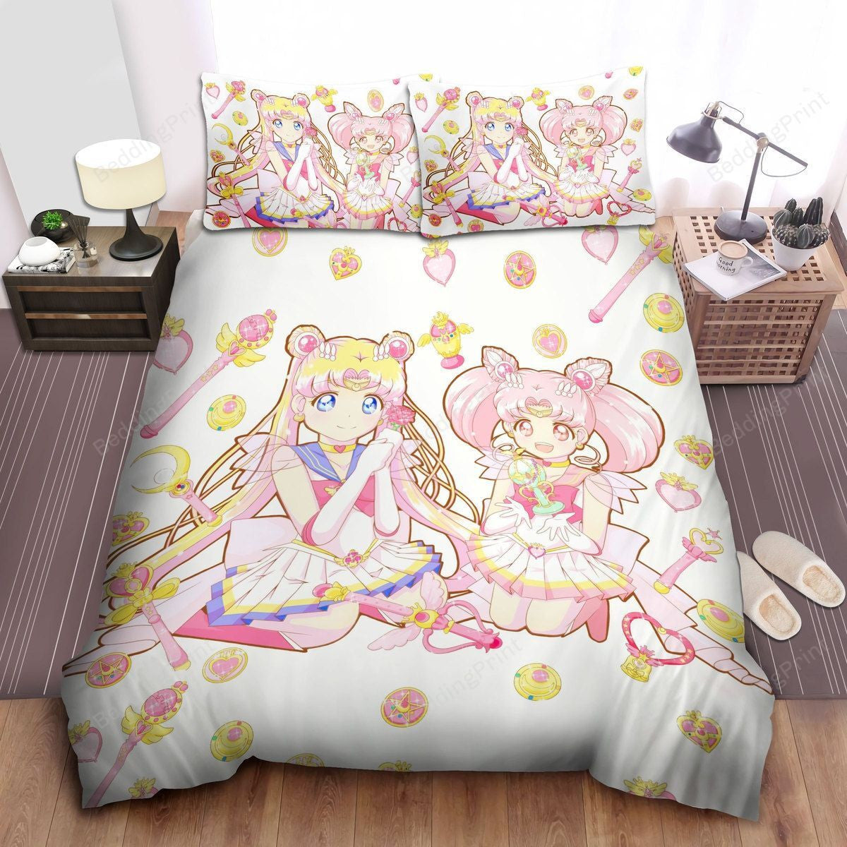 Sailor Moon Bedding Set Sailor Moon Usagi Tsukino And Sailor Chibi Moon Duvet Covers Pink