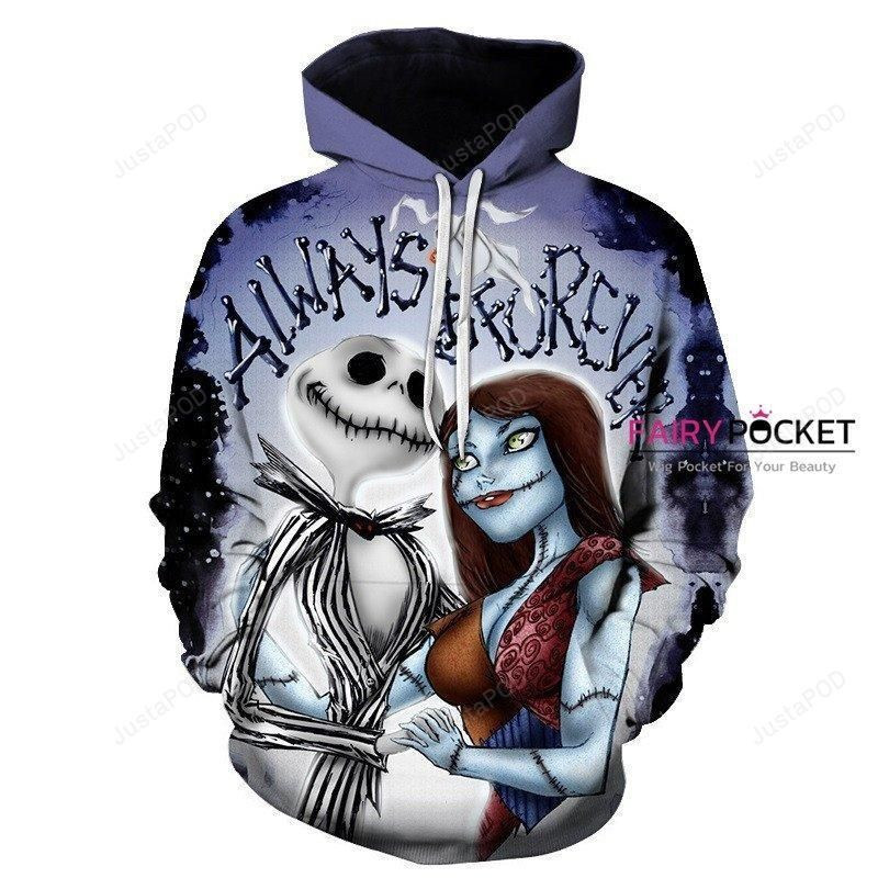 The Nightmare Before Christmas Sally Jack Skellington Christmas 3D All Over Print Hoodie & Zip Hoodie