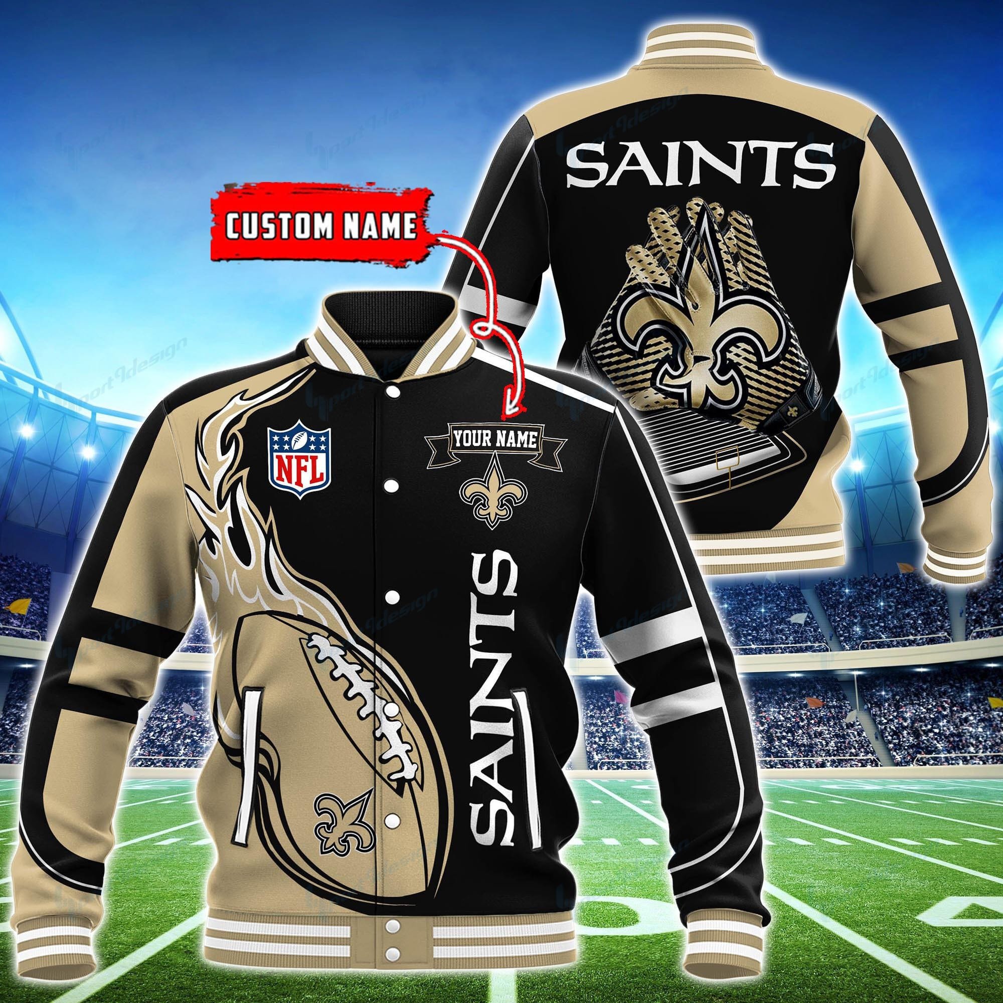 New Orleans Saints Personalized Baseball Jacket BG20