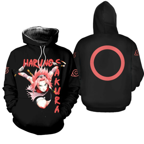 Naruto Haruno Sakura Clan Symbol Naruto Anime 2k866 Cartoon 3d Hoodie Zip Hoodie 2718