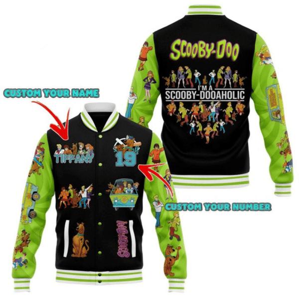 Scooby Doo ,scooby Dooaholic Personalized Varsity 377 Gift Lover Baseball Jacket 222