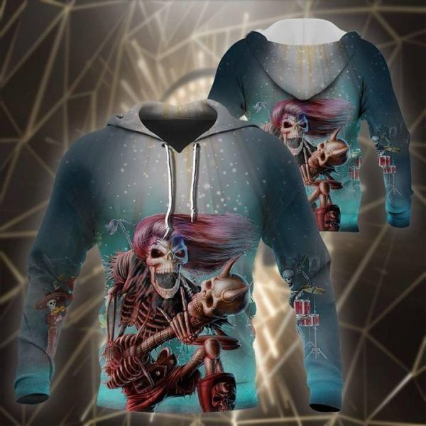 Rocker Skeleton 3d Hoodie Zip Hoodie