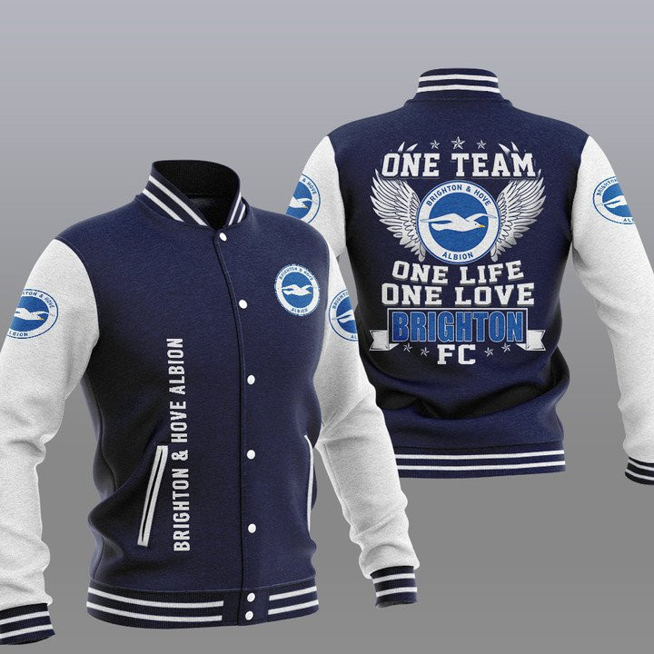 Brighton & Hove Albion FC Dark Blue One Team Baseball Jacket