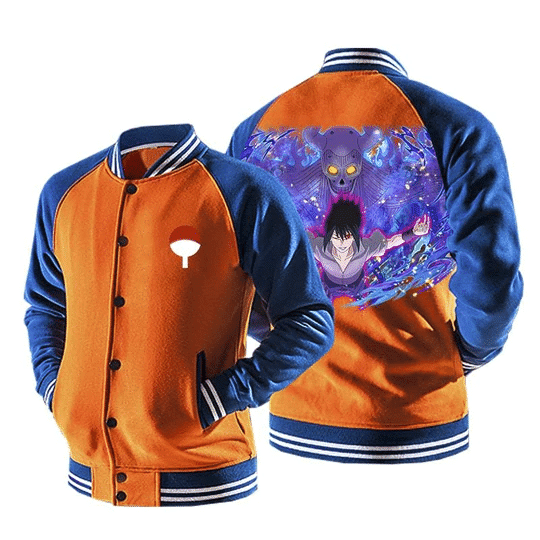 Naruto Bad Sasuke Mangekyo Sharingan Susanoo 3 Baseball Jacket 86