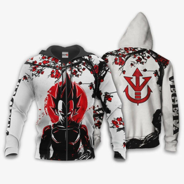 Prince Vegeta Japan Cherry Blossoms Dragon Ball Z Anime 1k278 Cartoon Graphic Outfits Aop 3d Hoodie, Zip Hoodie 2738