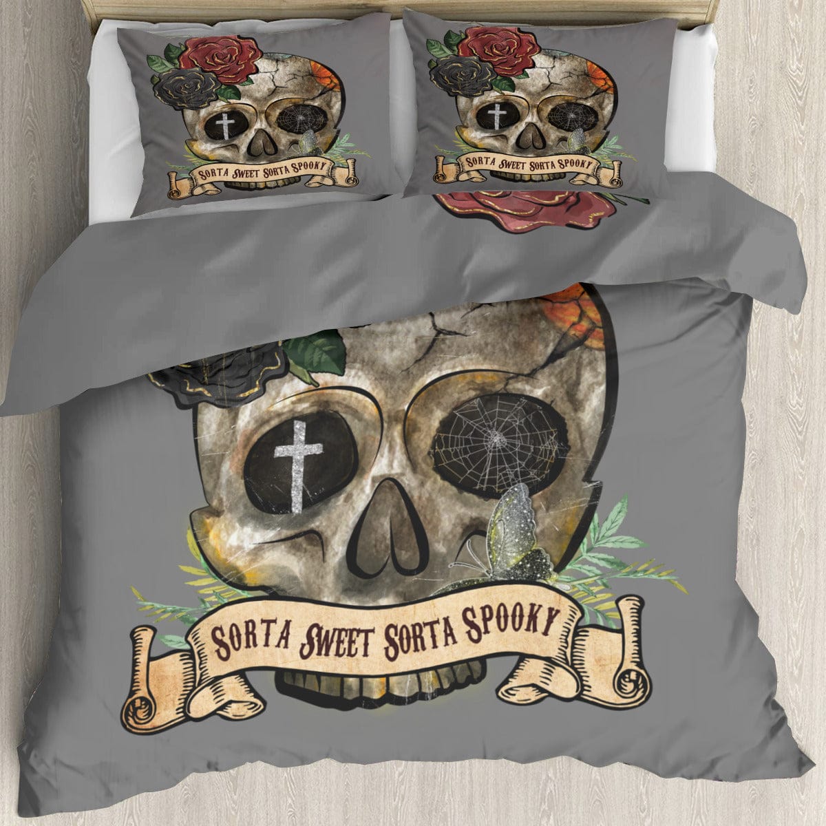 Skull Bedding Set Sorta Sweet Sorta Spooky Duvet Covers