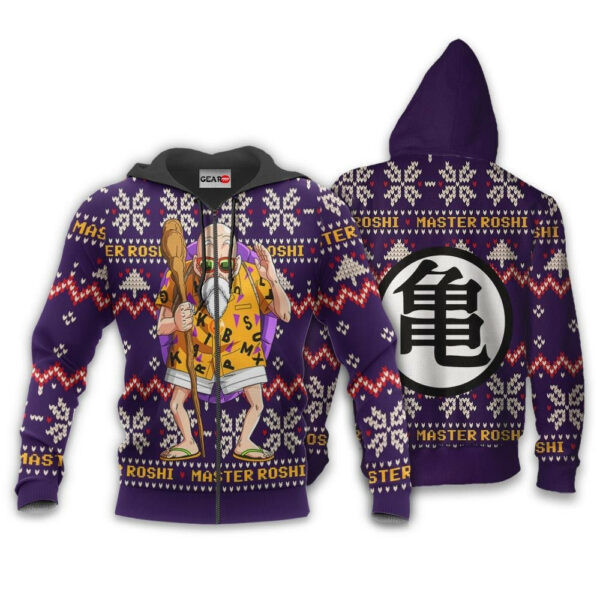 Master Roshi Ugly Christmas Dragon Ball Z Anime 1k321 Cartoon Graphic Outfits Aop 3d Hoodie, Zip Hoodie 683