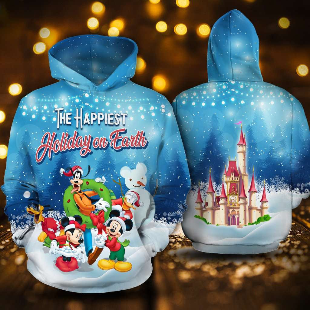 The Happiest Holiday On Earth Mickey And Friends 3D All Over Print Hoodie & Zip Hoodie