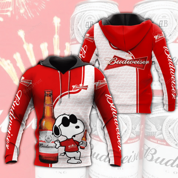 Cool Snoopy Budweiser Aop Hoodie 1370