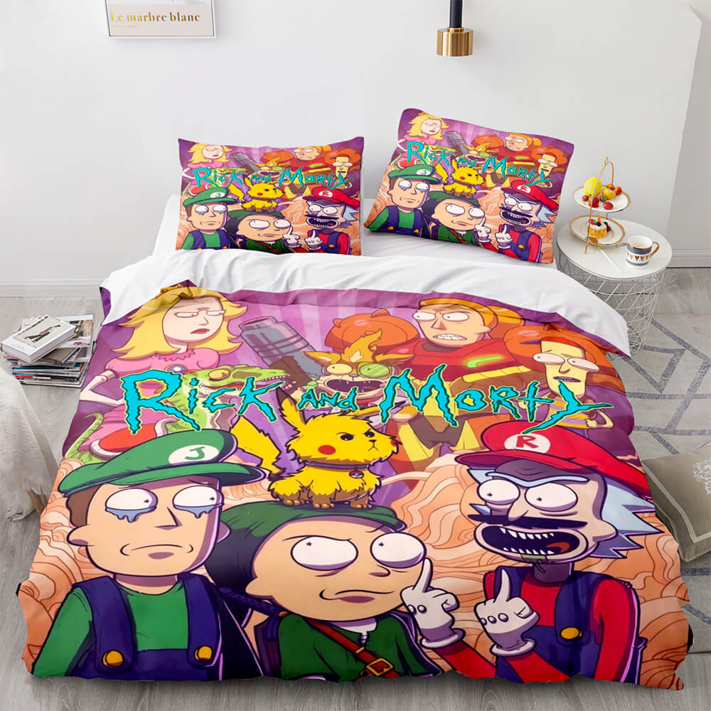 Rick And Morty Bedding Set Rick And Morty Cosplay Mario And Luigi Duvet Covers