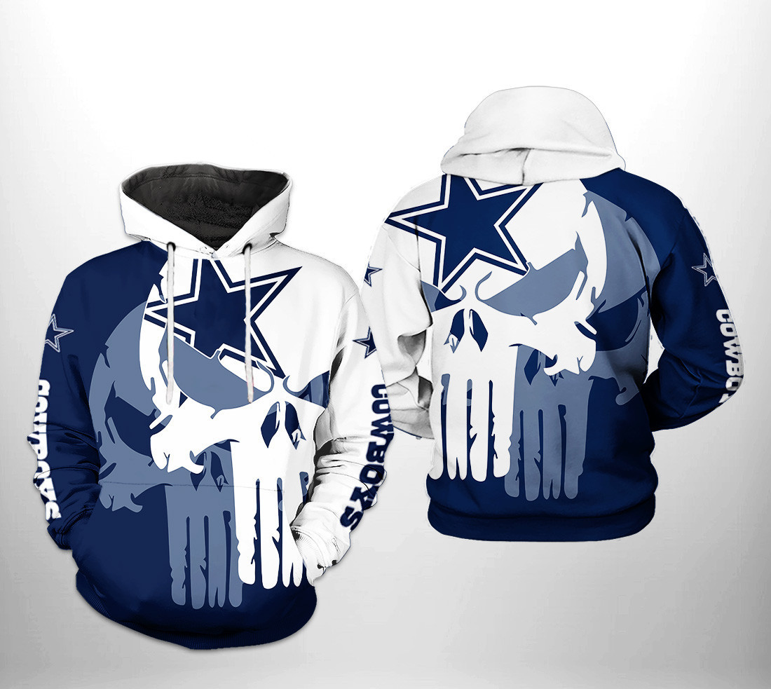 Cowboys Team Skull 3D All Over Print Hoodie & Zip Hoodie
