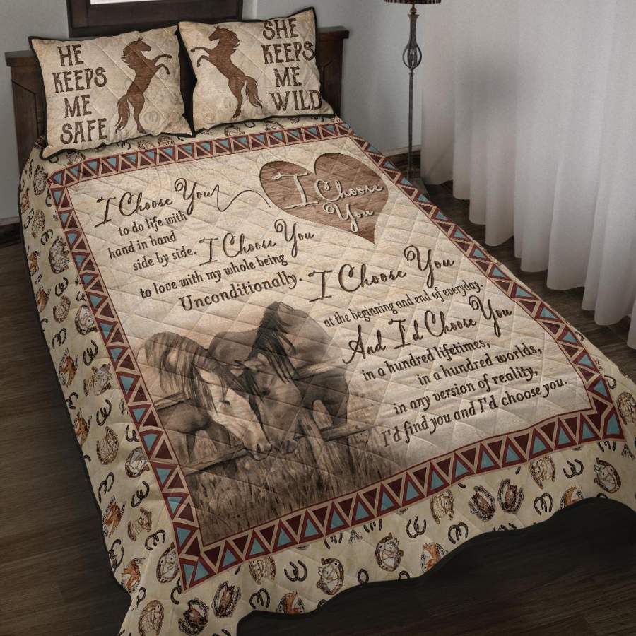 Horse Bedding Set I Choose You Couple Horse Duvet Covers