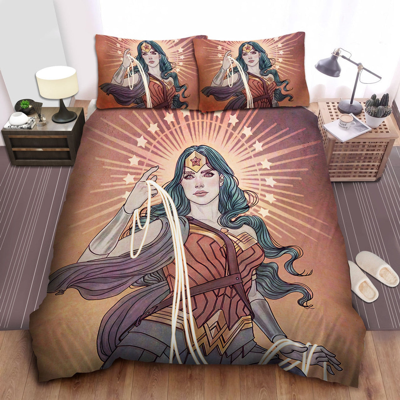 Wonder Woman Bedding Set DC Lasso In God’s Hand Duvet Covers