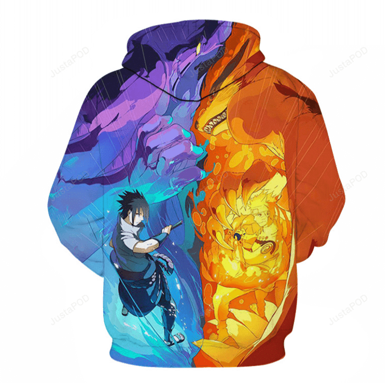 Naruto Uzumaki Naruto & Uchiha Sasuke Anime 3d Hoodie