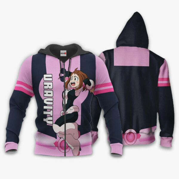Ochako Uraraka Anime My Hero Academia 2k4   Cartoon Graphic Outfits Aop 3d Hoodie Zip Hoodie 1825