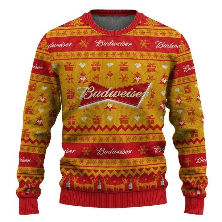 Budweiser Snowing Ugly Christmas Sweater