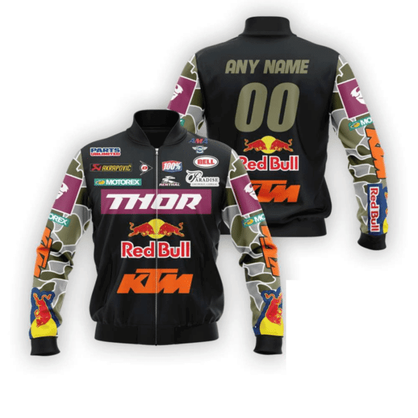 Personalized Thor Red Bull Ktm Factory Bomber Jacket 800 66