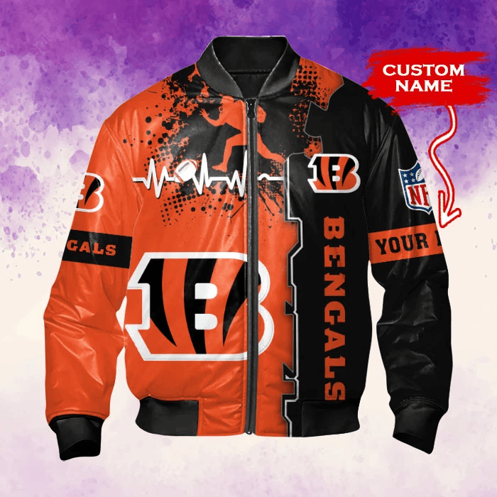 Cincinnati Bengals Personalized Thick Bomber Jacket CSBBT148