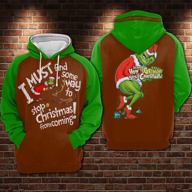 The Grinch Christmas Over Print 3d Hoodie Zip Hoodie