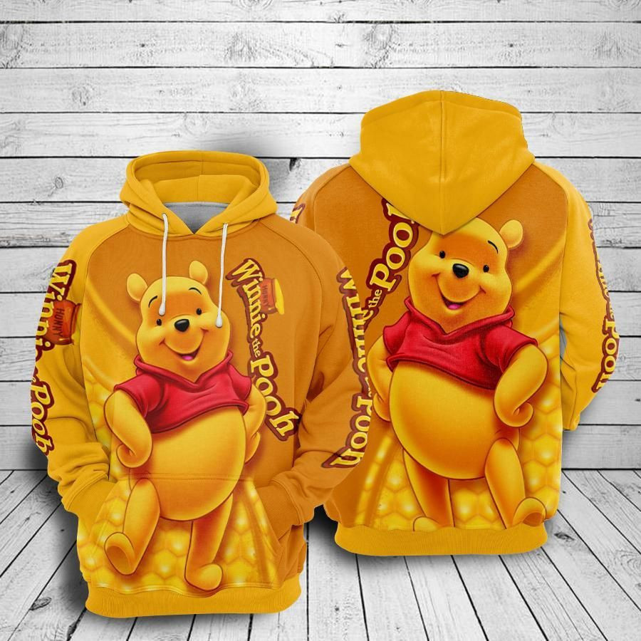 Winnie The Pooh Over Print 3d Hoodie Zip Hoodie 741