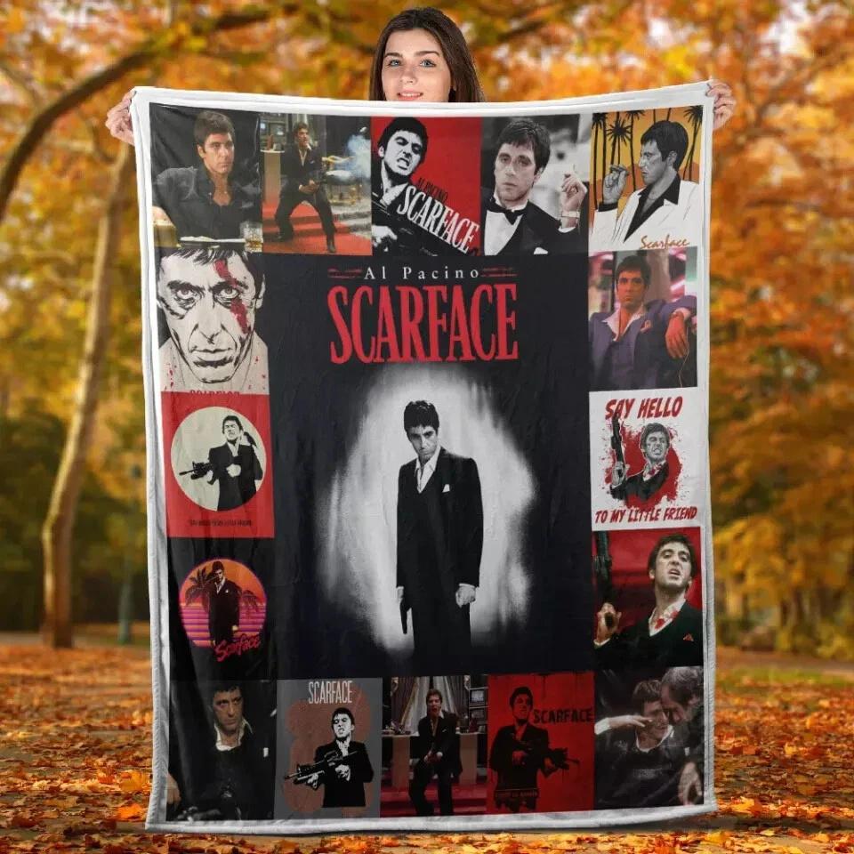Scarface Gangster Fleece Sherpa Blanket