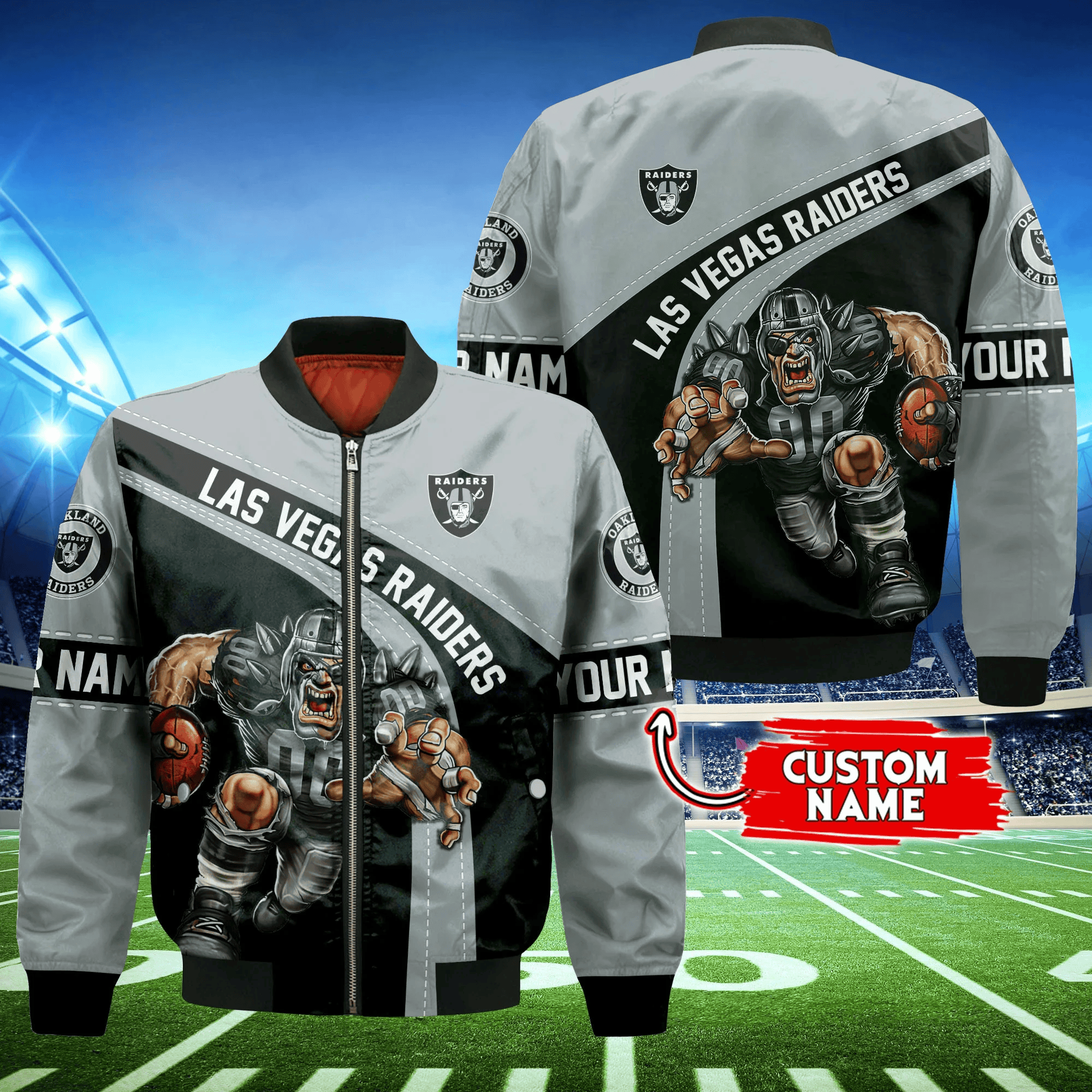 Las Vegas Raiders Personalized Thick Bomber Jacket CS124