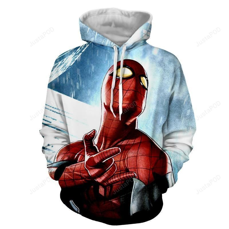 Spiderman In Snow Fall 3D All Over Print Hoodie & Zip Hoodie