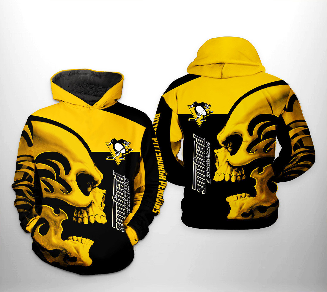 Pittsburgh Penguins Skull 3D All Over Print Hoodie & Zip Hoodie