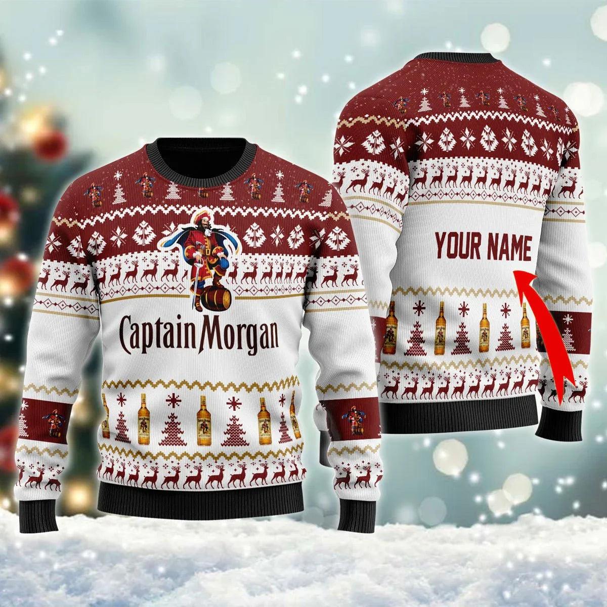 Personalized Captain Morgan Ugly Christmas Sweater