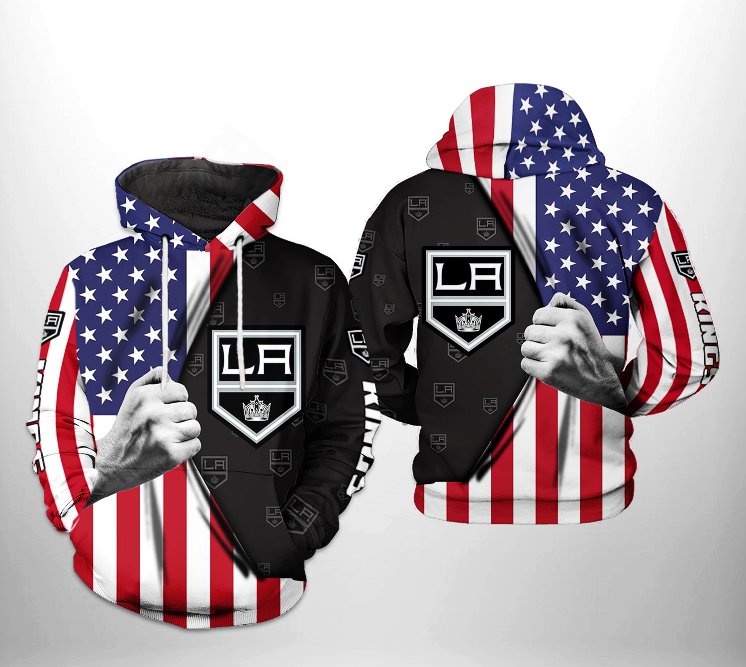 Los Angeles Kings US FLag 3D All Over Print Hoodie & Zip Hoodie