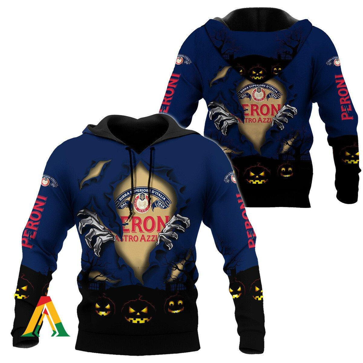 Scary Night Halloween Peroni Nastro Hoodie & Zip Hoodie