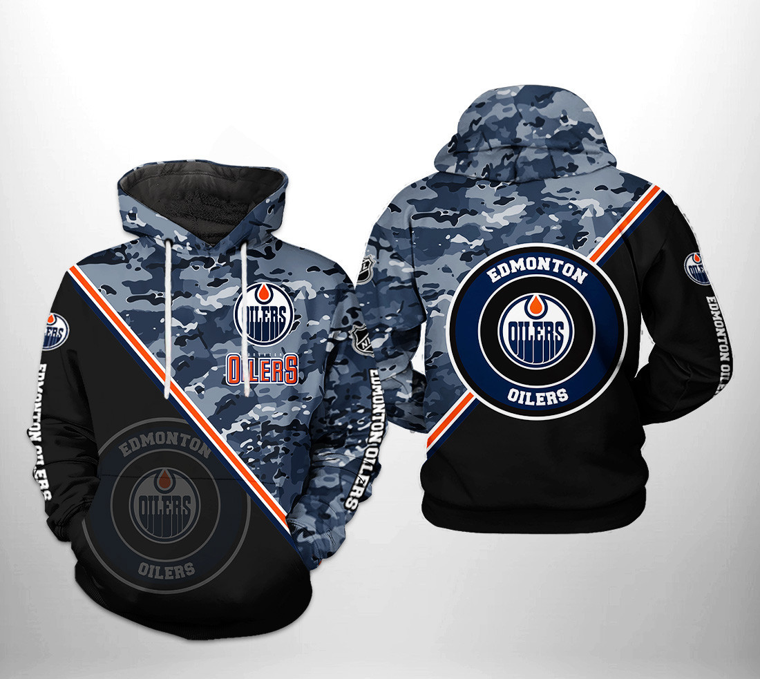 Edmonton Oilers Camo Team 3D All Over Print Hoodie & Zip Hoodie