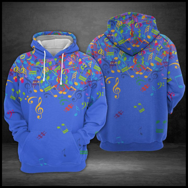 Colorful Music Notes 3D All Over Print Hoodie & Zip Hoodie