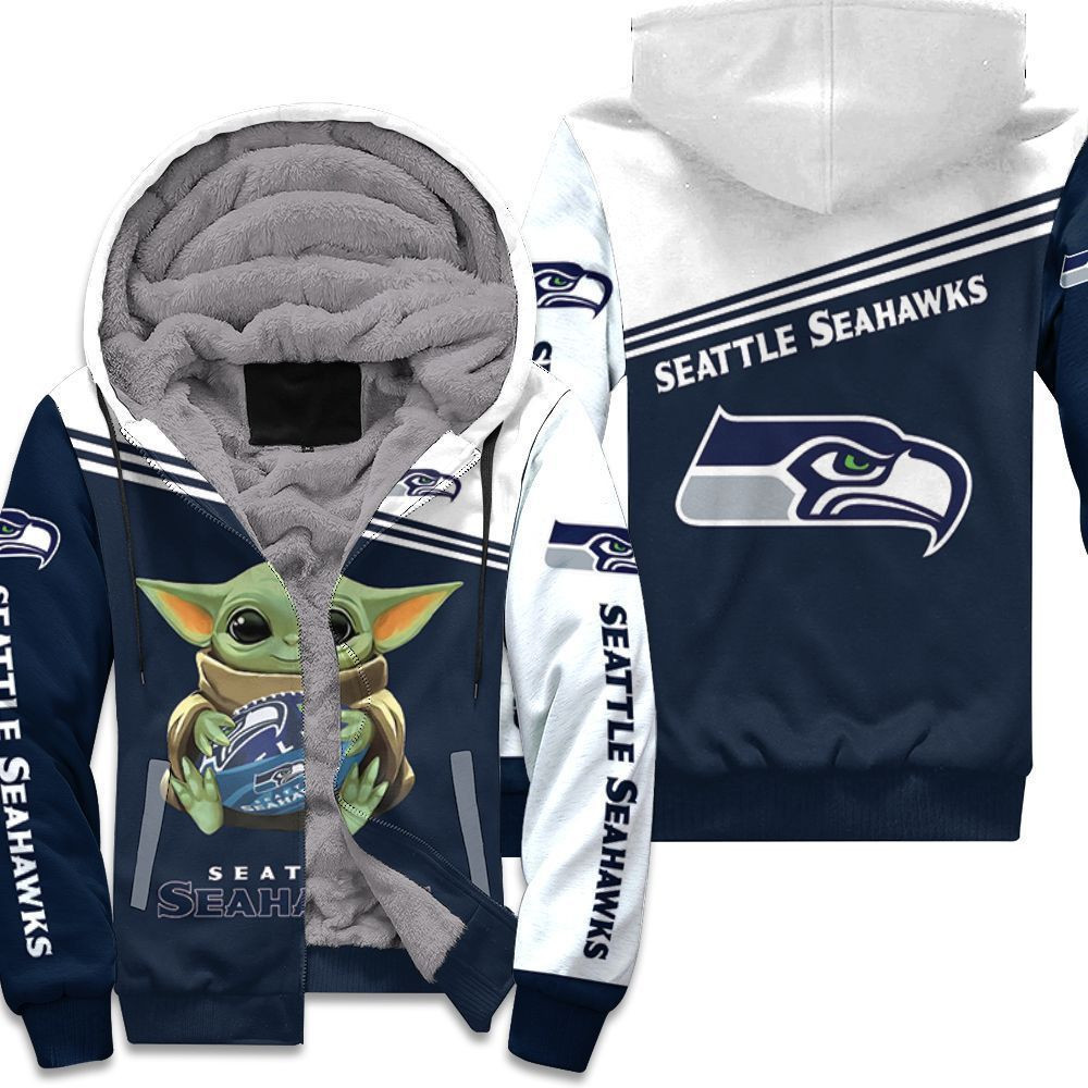 Seattle Seahawks X Baby Yoda 3D All Over Print Hoodie & Zip Hoodie
