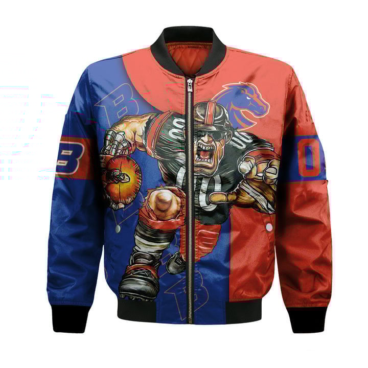 Boise State Broncos Custom Number Blue Orange Bomber Jacket