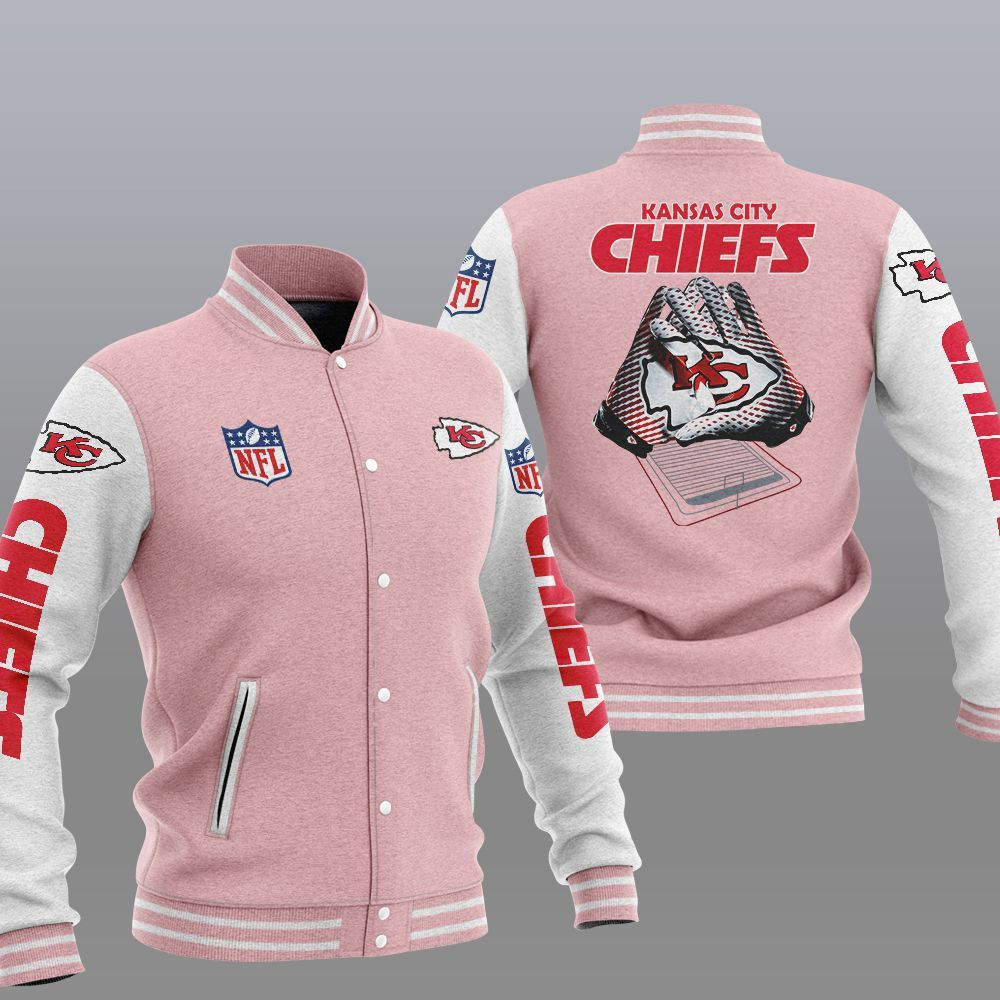 Kansas City Chiefs Pink Baseball Jacket