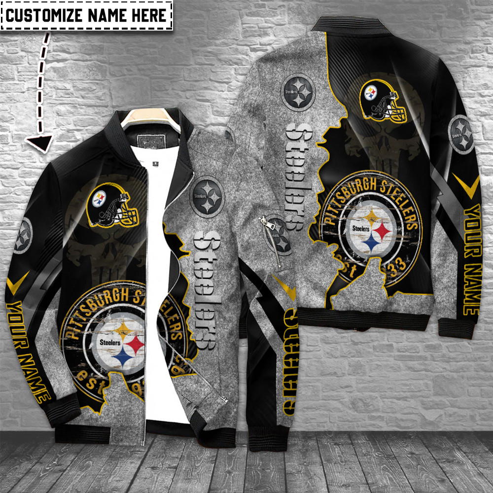 Pittsburgh Steelers Personalized Bomber Jacket BG943