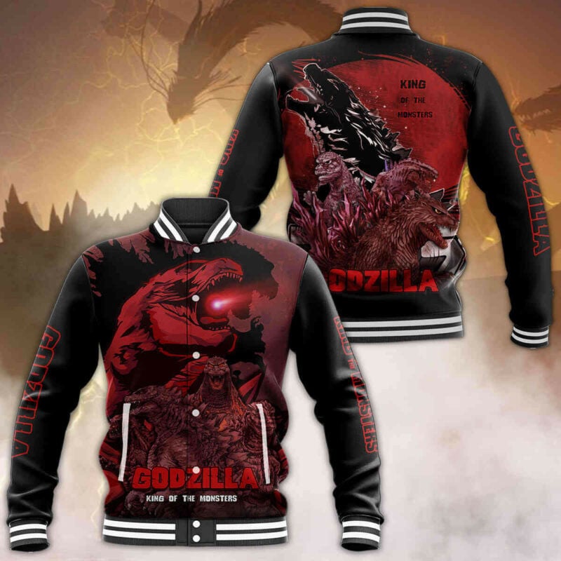 Godzilla All Over Print Baseball Jacket
