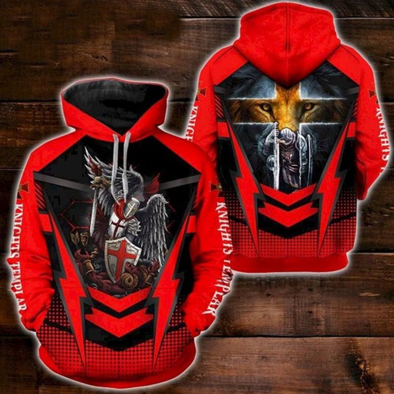 Knights Templar All Over Printing 3d Hoodie